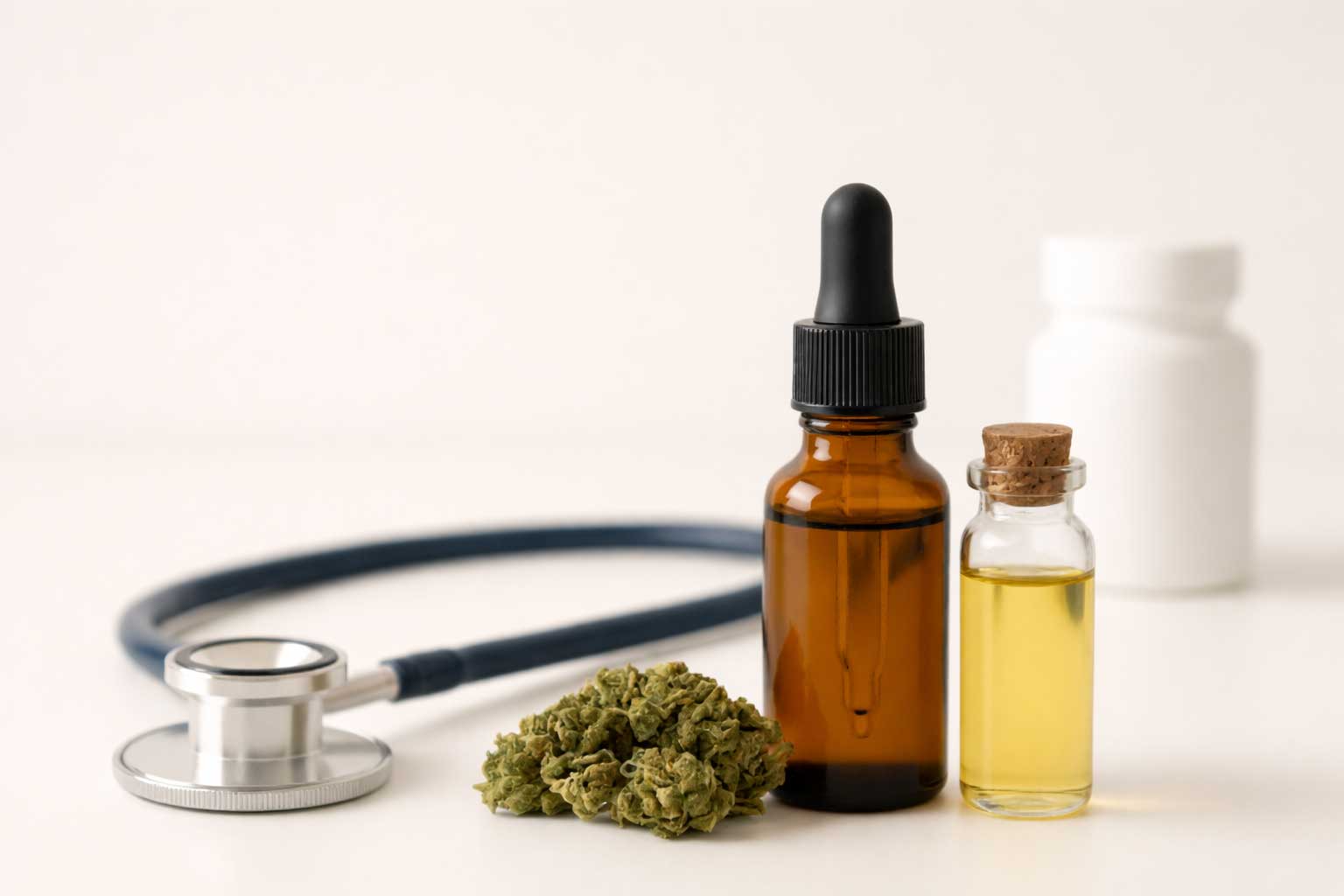 Médico analisando informações sobre terapia com cannabis medicinal para tratamento de dor crônica e inflamação em pacientes reumatológicos